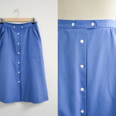 1980s Koret Blue A-Line Skirt 