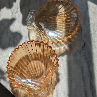Set of 2 Vintage Iridescent Shell Dishes 