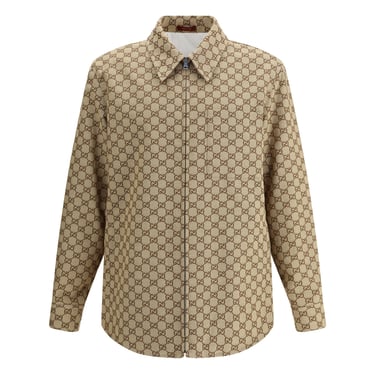 Gucci Men Gg Shirt Jacket