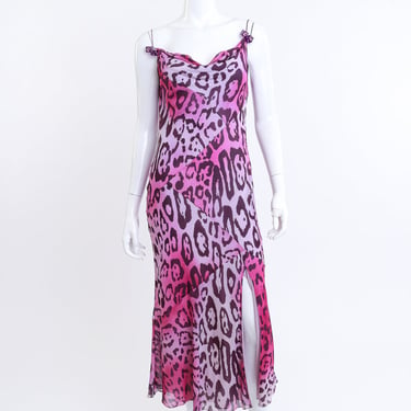 2004 F/W Leopard Bias Cut Dice Charm Dress