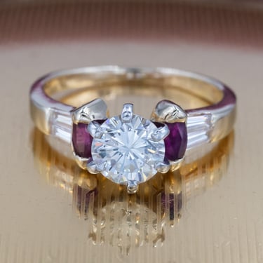 Diamond and Fine Ruby Engagement Ring c1980