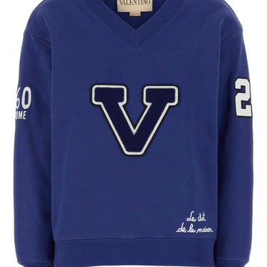 Valentino Garavani Women Blue Cotton Sweatshirt