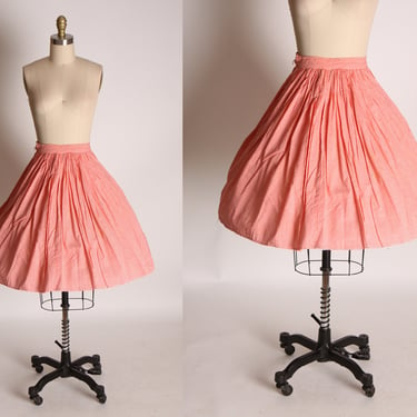 1950s Red and White Gingham Fit and Flare Skirt -XXS 