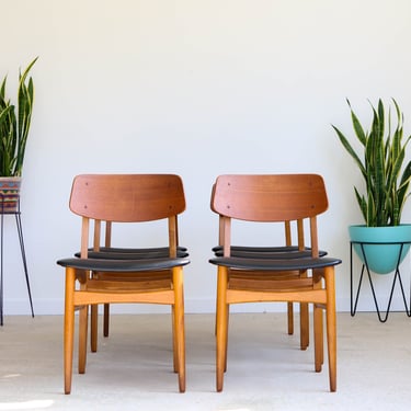Six Mid Century Danish Modern Teak Dining Chairs 