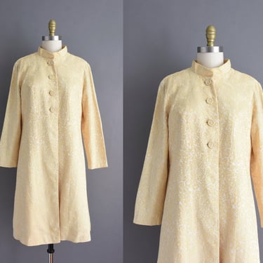 Vintage 1950s Jacket | Buttery Brocade Cocktail Party Dinner Coat Jacket  | Large 