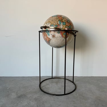 Paul McCobb - Style  Replogle World Globe  On   Brass Stand 