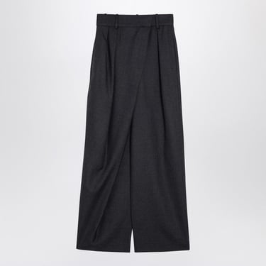 Loewe Anthracite Grey Wool Wide Trousers Women