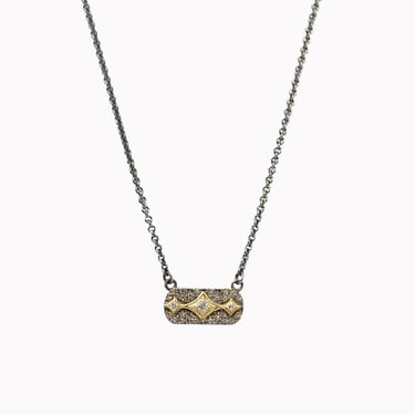 Mixed Metal Crivelli Bar Necklace