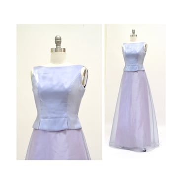 90s  2000s y2k Lavender Blue Ball Gown Prom Party Dress XXS XS // Vintage Princess Ball gown Party Dress Sleeveless Organza Lavender Dress 
