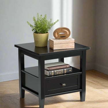 Warm Black Shaker Solid Wood 20&quot; Wide End Side Table FFW258-594