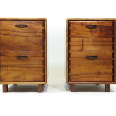 Pair of California Studio Craft Koa Filing Cabinets