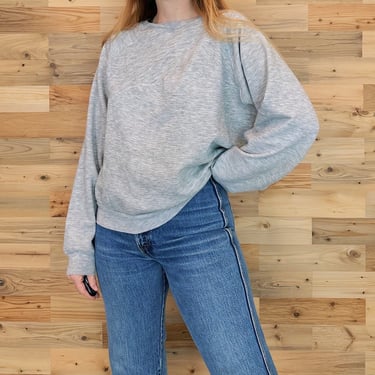 70's Vintage Heather Grey Pullover Raglan Sweatshirt 