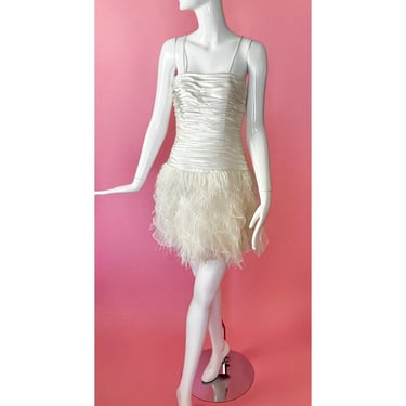 The Margeaux Dress; Y2K Feather Mini Dress 