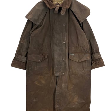 Outback Trading Co Brown Oilskin Wax Cotton Duster Jacket Large