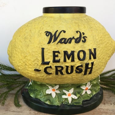 Antique Ward's Lemon Crush Syrup Dispenser (No Pump), Farmhouse Kitchen Decor, Soda Fountain Antique 