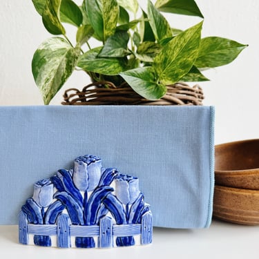 Delft Blue Tulip Napkin Holder