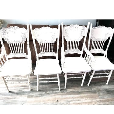 Farmhouse chairs dining chairs hand painted chairs custom color  white painted chairs kitchen chairs 8 chairs farmhouse decor 