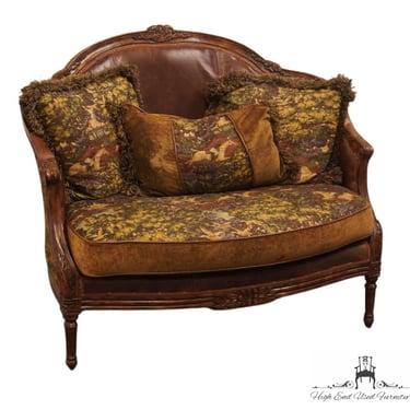 PAUL ROBERT Leather and Fabric Upholstered 45