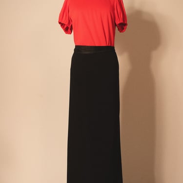 Jean Paul Gaultier black wool wrap skirt 