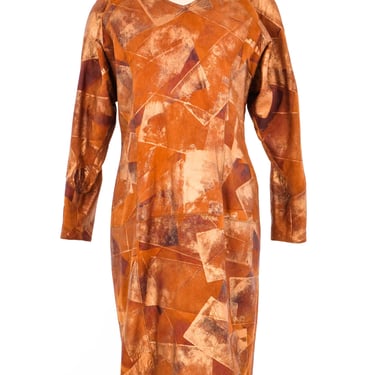 Copper Metallic Suede Dress