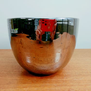 Vintage Bitossi Chrome Plant Pot Bowl | Aldo Londi | Mirror Metallic Finish 