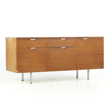 George Nelson Mid Century Walnut and Chrome Sideboard - mcm 