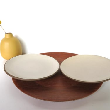 Set Of 2 Heath Ceramics 6 1/4" Breakfast Side Plates In Sandalwood, Vintage Modernist Edith Coupe Line Dishes 