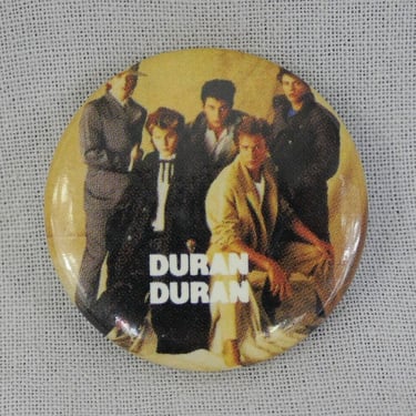 80s Duran Duran Pinback - Original Band Photo Pin Badge Button - Vintage 1980s - 1 1/4