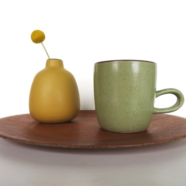 Early Heath Ceramics Studio Loop Mug in Sage, Edith Heath Low Handle Coffee Cup, Modernist Ceramics From Sausalito - 2 available 