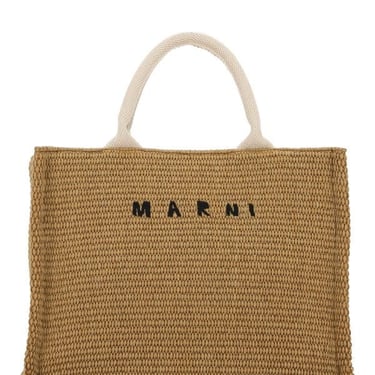 Marni Woman Biscuit Raffia Small Shopping Bag