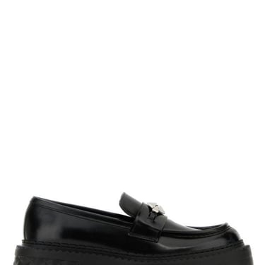 Jimmy Choo Woman Black Leather Marlow Loafers