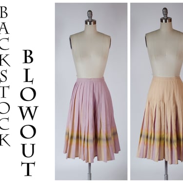 4 Day Backstock SALE - Small - Vintage 1950s Reversible Wool Skirt in Pastel Plaid Stripes  - Item #34 