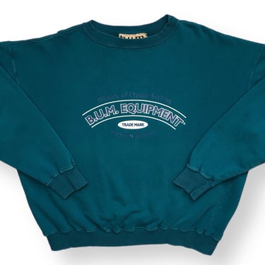 Vintage 90s B.U.M. Equipment “History of Classic Styling” Faded Graphic Crewneck Sweatshirt Pullover Size Medium/Large 