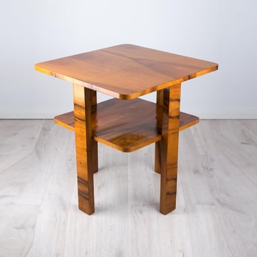 Art deco table/ Vintage art deco table/ walnut veneer table top/ art deco coffee table/ Old coffee/tea table 