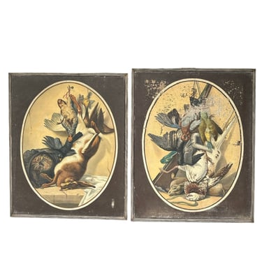 Pair French Harvest Paintings