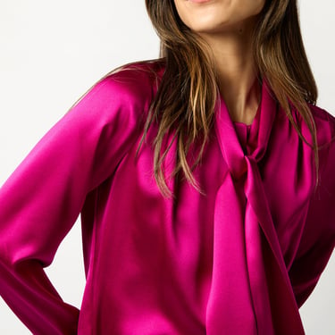 Tie Neck Blouse Magenta