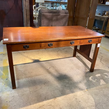 Large Solid Wood Mission Style Desk by Stickley Furniture