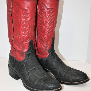 Elephant Hide - Cowboy Boots - Custom Made - Estimated size Men's 8 to 8.5 , Women's 9 