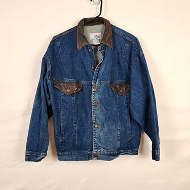 Vintage 80s Denim & Leather Jacket 