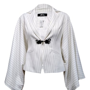 Kim Shui - Ivory Pinstriped Blazer Sz M