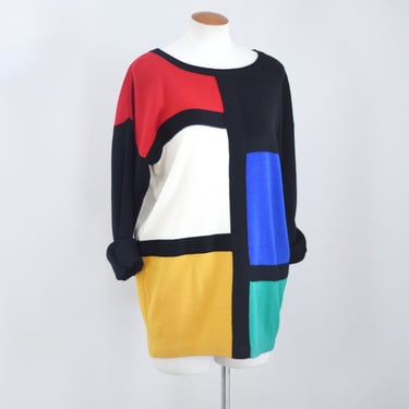 80s Mondrian Wool Sweater - M/L 