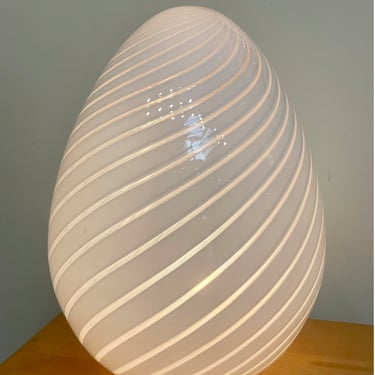 Giant Glass Murano Egg Lamp | 1970s vintage swirl glass lighting 