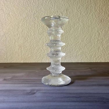 Vintage Iittala Festivo four Ring Candle Holder, Icy 1960s Finnish Finland Design - Designed by Timo Sarpaneva - Glass Candle Holders 