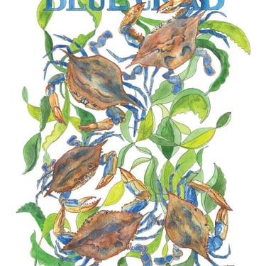 Chesapeake Bay Blue Crab Watercolor Art Print