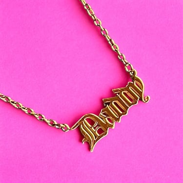 Daddy Gothic Nameplate Necklace