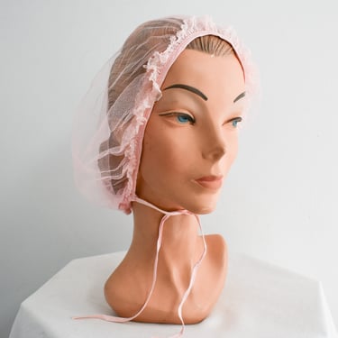 Vintage Pink Mesh Curl Cover Cap 