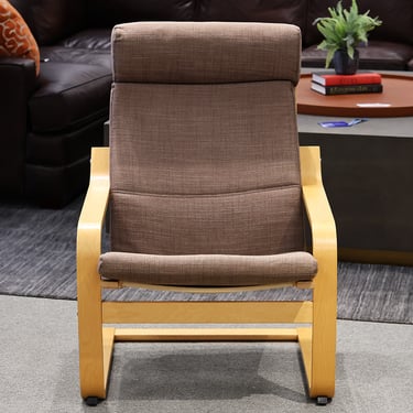 Bentwood Lounge Chair with Grey Cushion
