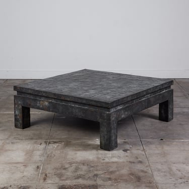Square Coffee Table with Copper Patchwork Finish by Maitland-Smith 