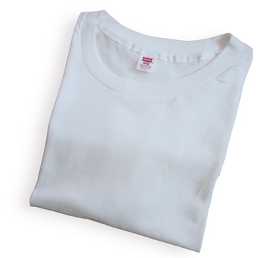 70s t shirt / vintage blank shirt / 1970s deadstock Hanes cotton blank white t shirt single stitch Medium 