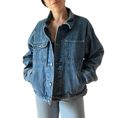 Vintage 1990s Ralph Lauren Womens 100% Cotton Denim Blue Jean Jacket Sz L 